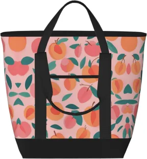 Peach Pattern Women's tote bags and reusable women's beach bags are suitable for travel insulation and cooling bags.