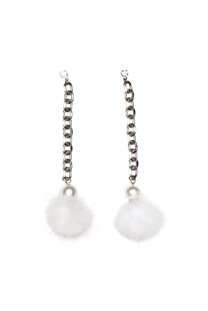 PEARL POM EARRINGS