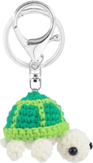 PLwelth Crochet Keychain for Women Men Cute Animals Keyring Charm Accessory for Backpack Handmade Gifts for Her Him Birthday