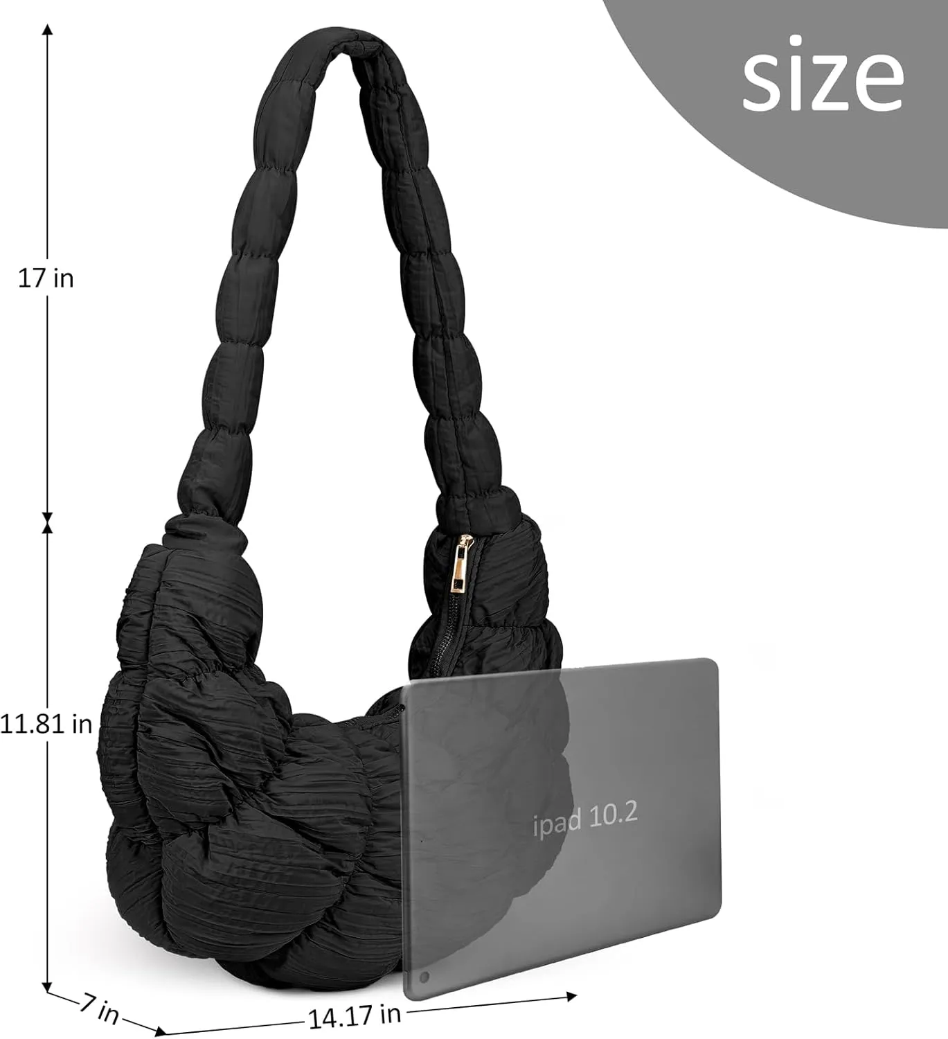 Puffer Crossbody Bags for Women Luna Hobo Bags Quilted Carryall Shoulder Bag