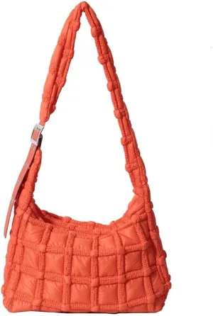 Puffer Tote Bag for Women Quilted Crossbody Carryall Bag Puffy Shoulder Bag Hobo Bubble Purse Nylon Handbag Lightweight