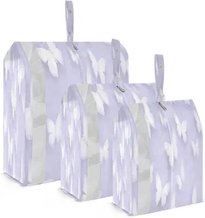 Purple Butterflies Beautiful Compression Packing Cubes 3 Set Travel Packing Cubes for Suitcases Organizer Bags Set for Carry on Suitcases