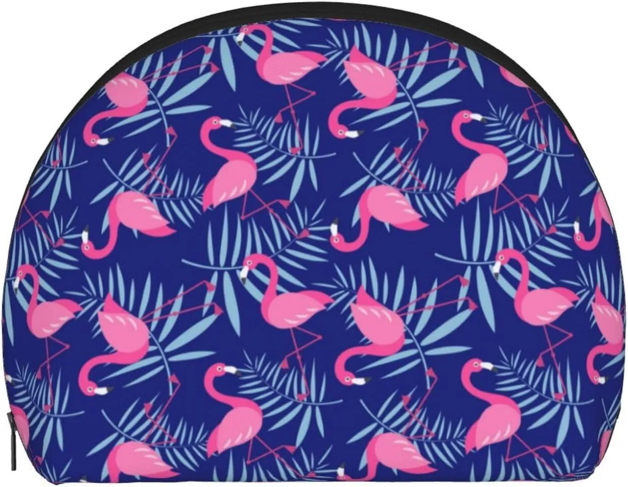 Purple Flamingo Tropical Palm Coin Purse Mini Wallet Change Pouch Key Holder Zipper Small Cosmetic Makeup Storage Bags