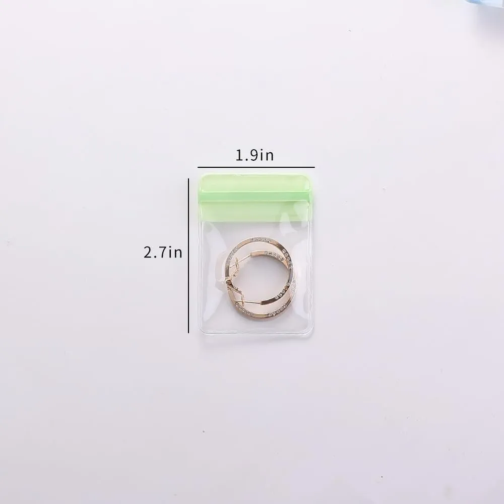 PVC Antioxidant Jewelry Storage Pouches Bracelets Necklaces Earrings Rings Storage Bags (MIXED COLOR, 2 * 2.8,50pcs)