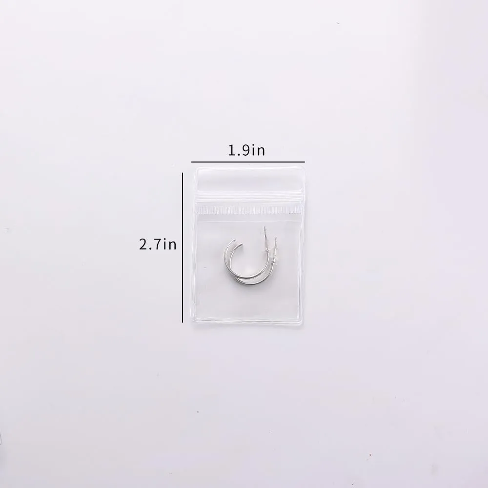 PVC Antioxidant Jewelry Storage Pouches Bracelets Necklaces Earrings Rings Storage Bags (MIXED COLOR, 2 * 2.8,50pcs)