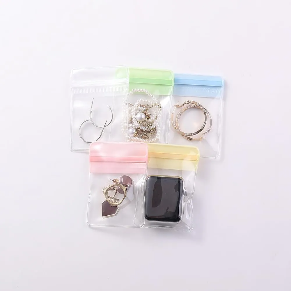 PVC Antioxidant Jewelry Storage Pouches Bracelets Necklaces Earrings Rings Storage Bags (MIXED COLOR, 2 * 2.8,50pcs)