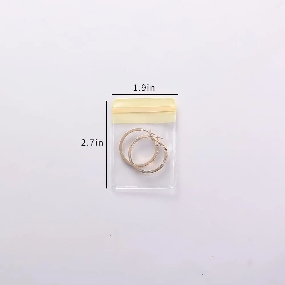 PVC Antioxidant Jewelry Storage Pouches Bracelets Necklaces Earrings Rings Storage Bags (MIXED COLOR, 2 * 2.8,50pcs)