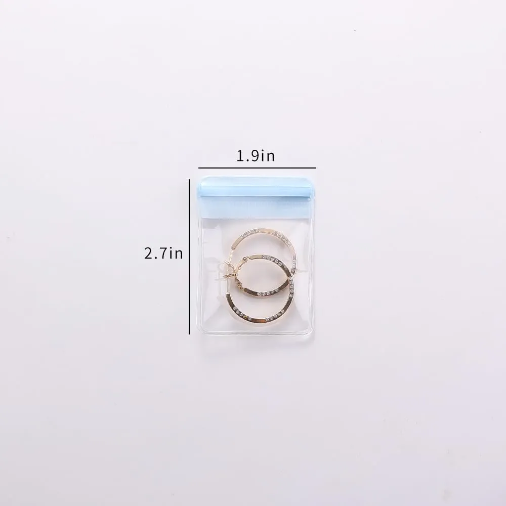 PVC Antioxidant Jewelry Storage Pouches Bracelets Necklaces Earrings Rings Storage Bags (MIXED COLOR, 2 * 2.8,50pcs)