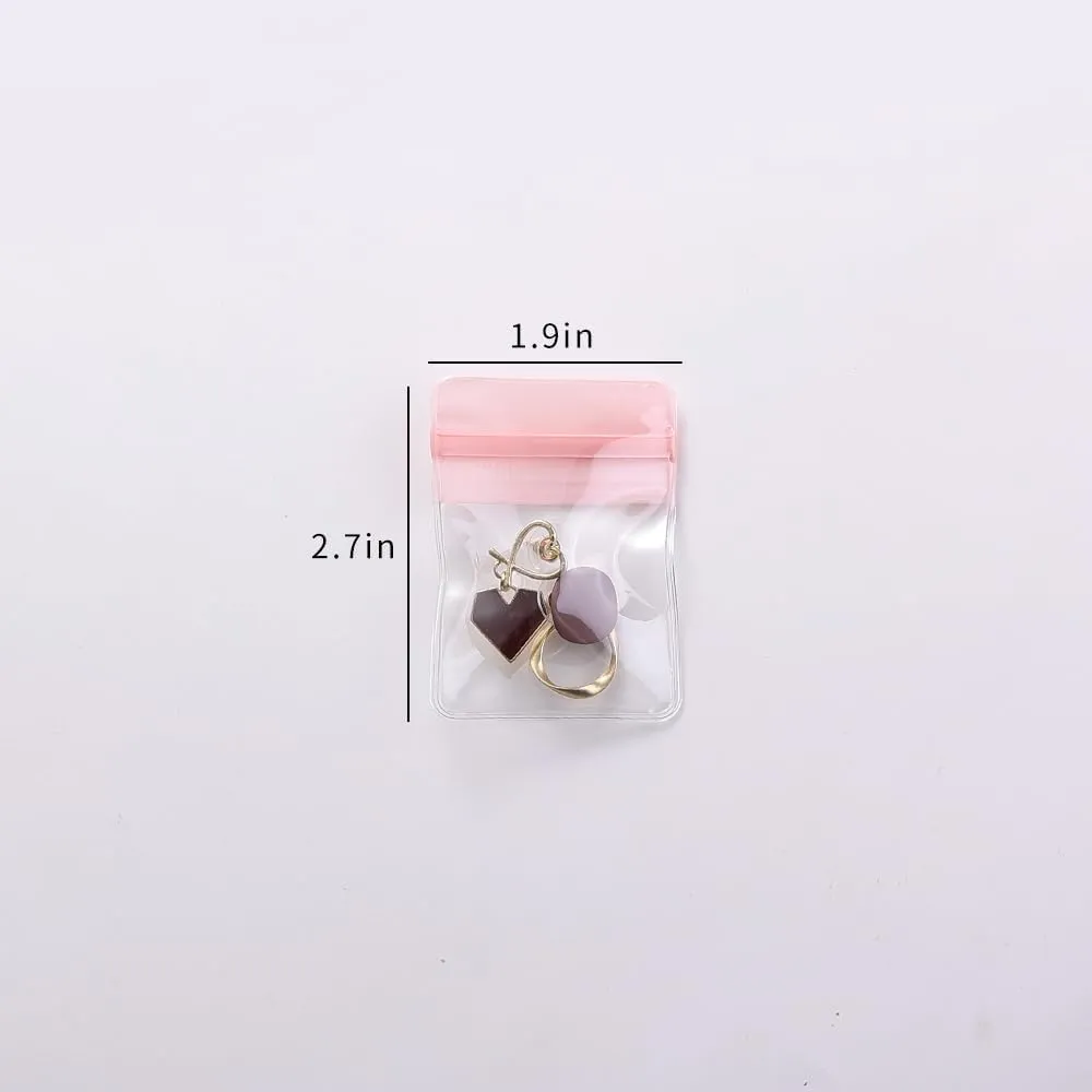 PVC Antioxidant Jewelry Storage Pouches Bracelets Necklaces Earrings Rings Storage Bags (MIXED COLOR, 2 * 2.8,50pcs)