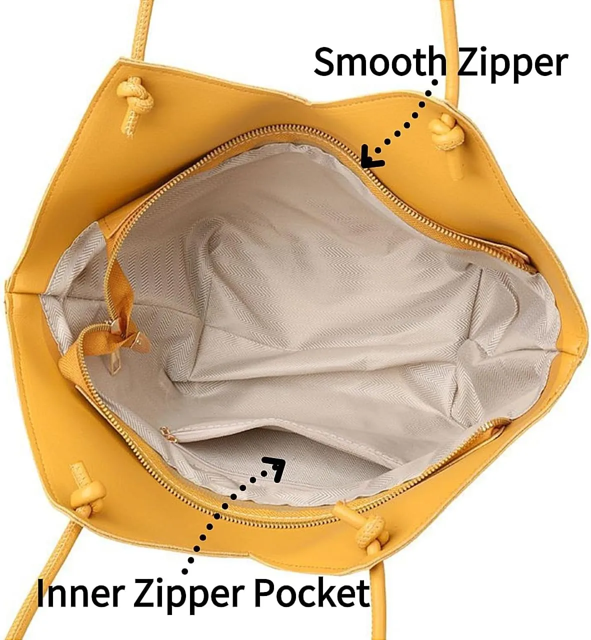 PVC Tote Bag Large Waterproof Kraft Paper Handbags with Zipper Pockets Handle for Women Work Beach Swimming