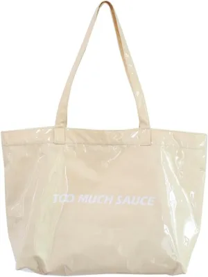 PVC Tote Bag Large Waterproof Kraft Paper Handbags with Zipper Pockets Handle for Women Work Beach Swimming