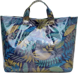 PVC Tote Bag Large Waterproof Kraft Paper Handbags with Zipper Pockets Handle for Women Work Beach Swimming