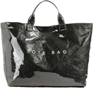 PVC Tote Bag Large Waterproof Kraft Paper Handbags with Zipper Pockets Handle for Women Work Beach Swimming