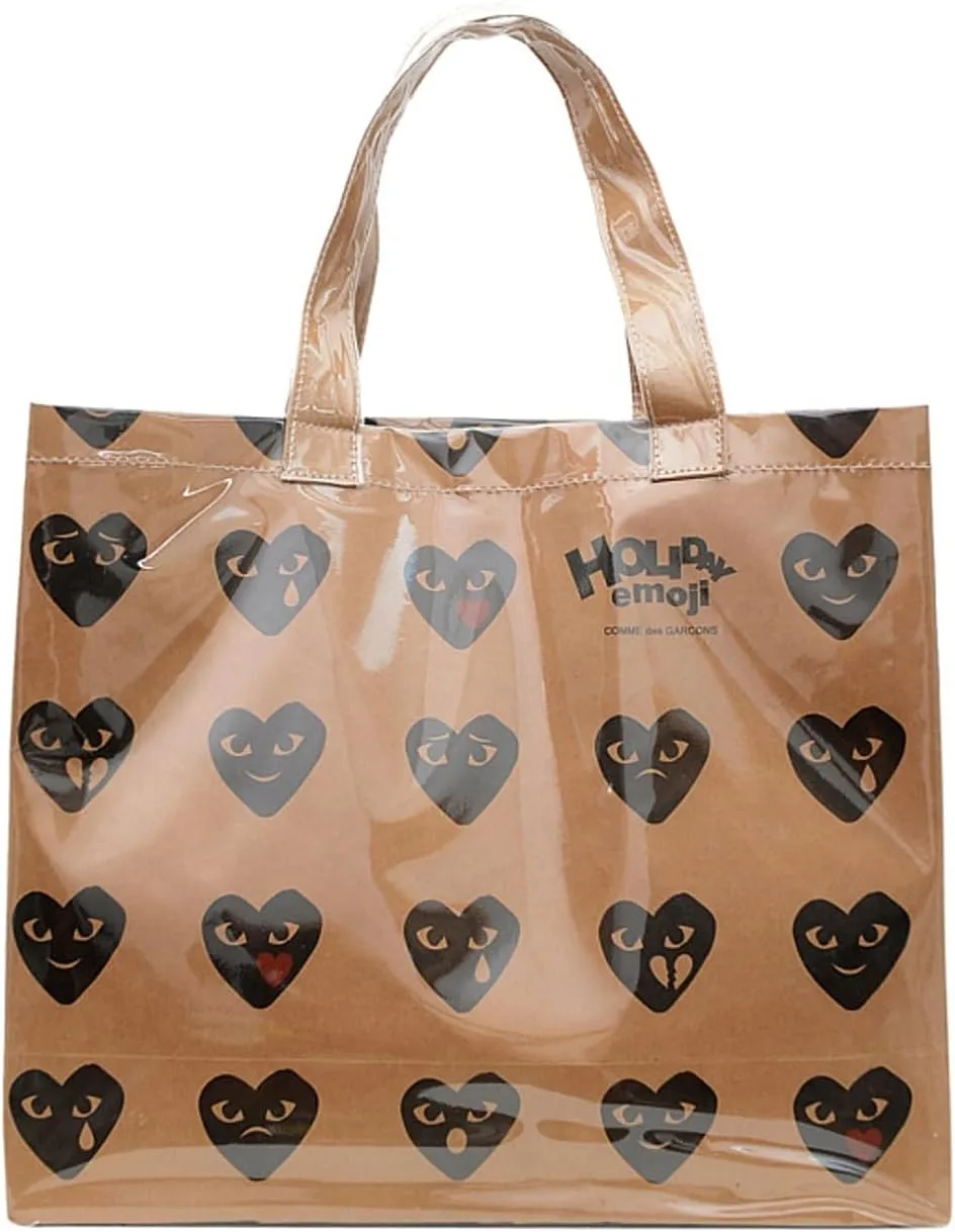 PVC Tote Bag Large Waterproof Kraft Paper Handbags with Zipper Pockets Handle for Women Work Beach Swimming