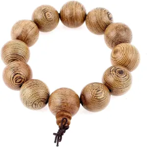 Qtqgoitem Wood Round Beads Elastic String Lucky Buddhist Prayer Bracelet Brown (Model: 42a 9f2 934 57c ce3)