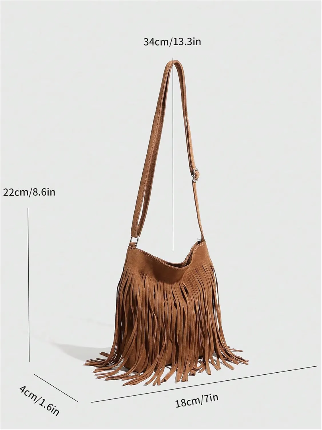 QWINEE Women's Fringe Hobo Bags Tassel Vintage Suede Crossbody Bag Shoulder Bags