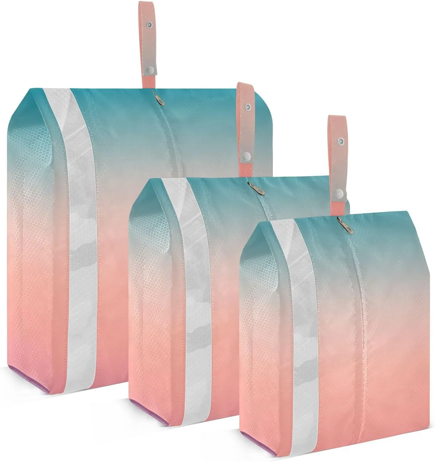 Rainbow Gradient 3 Set Travel Packing Cubes For Suitcases With Zipper Compression Bags For Travel Storage Bags Luggage Organizer