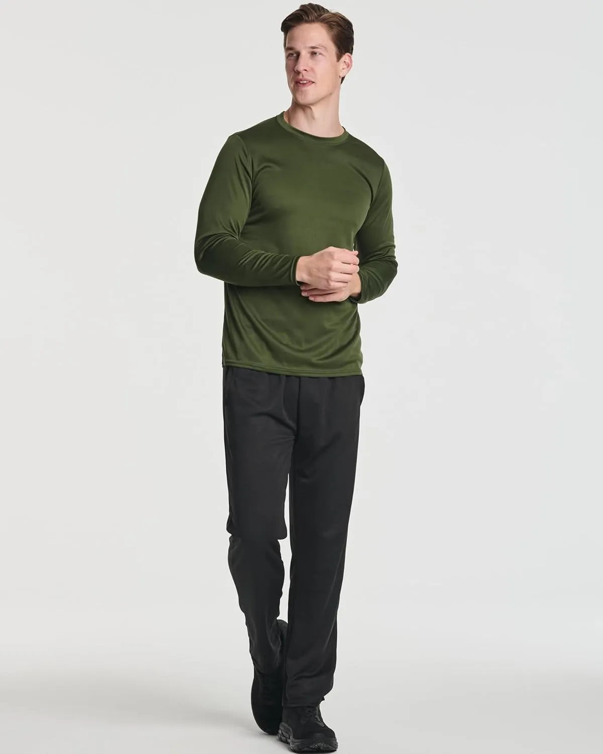 Real Essentials 3 & 5 Pack: Men's Mesh Quick Dry Athletic Long Sleeve T-Shirt UPF SPF UV Sun (Available in Big & Tall)