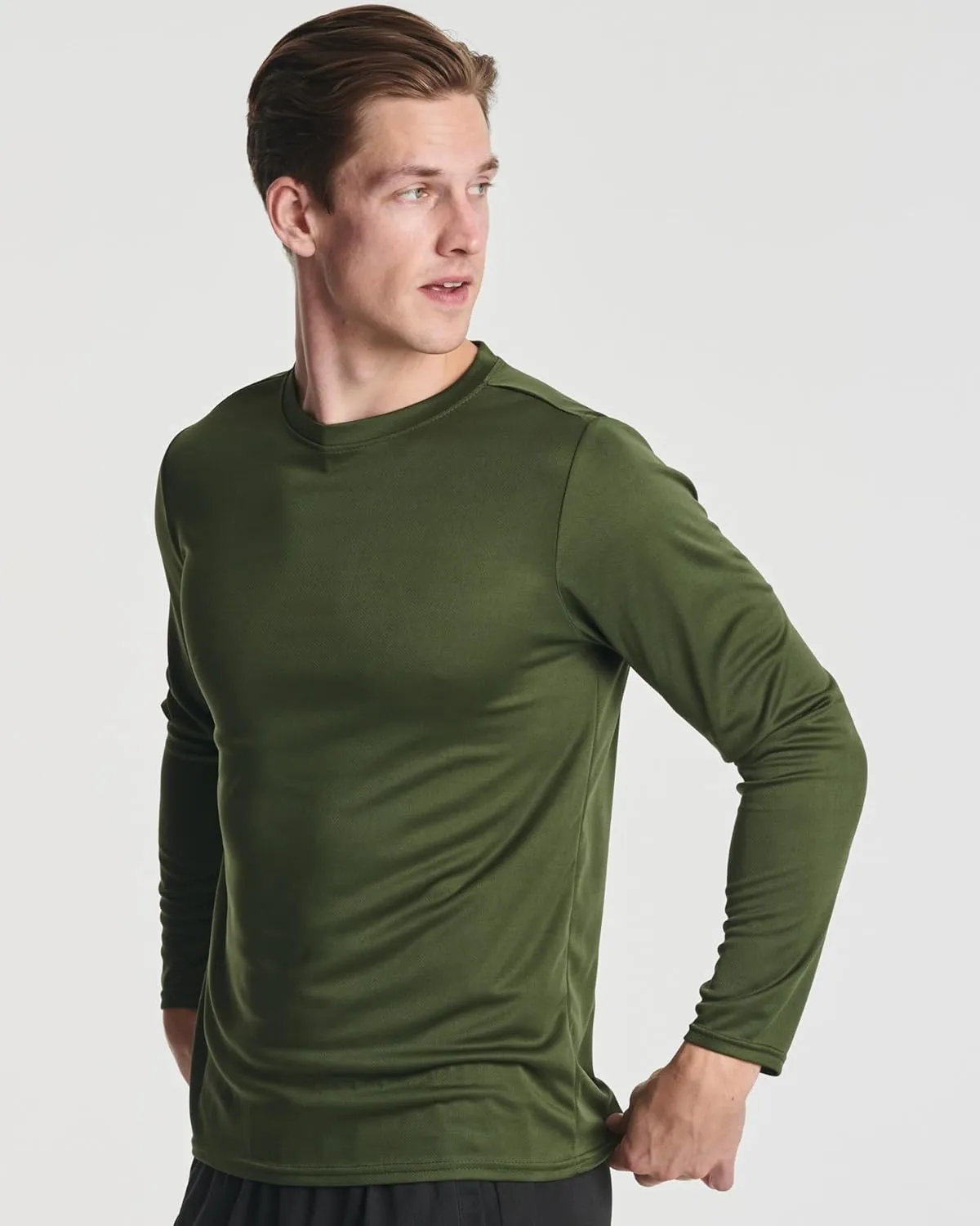 Real Essentials 3 & 5 Pack: Men's Mesh Quick Dry Athletic Long Sleeve T-Shirt UPF SPF UV Sun (Available in Big & Tall)
