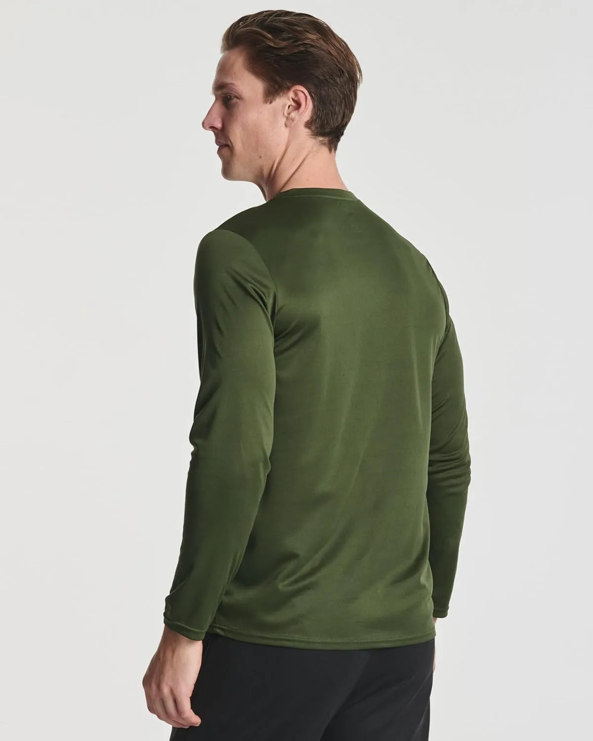 Real Essentials 3 & 5 Pack: Men's Mesh Quick Dry Athletic Long Sleeve T-Shirt UPF SPF UV Sun (Available in Big & Tall)