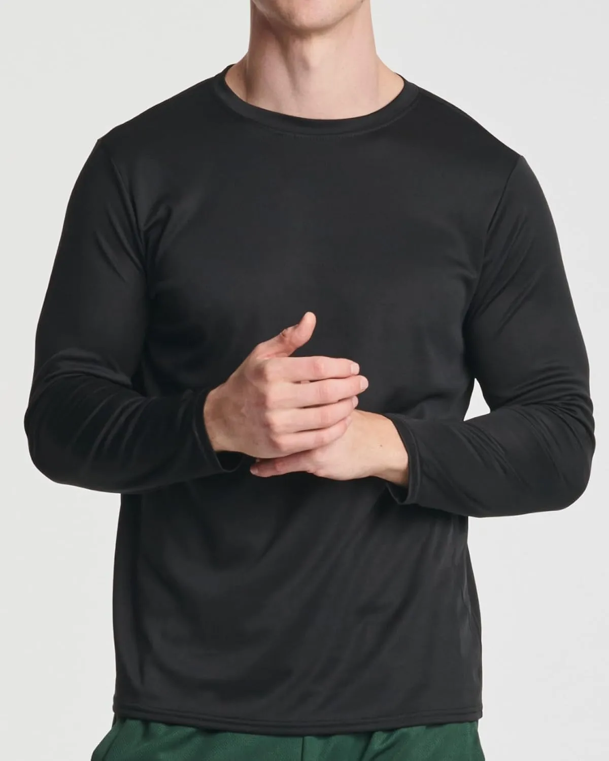 Real Essentials 3 & 5 Pack: Men's Mesh Quick Dry Athletic Long Sleeve T-Shirt UPF SPF UV Sun (Available in Big & Tall)
