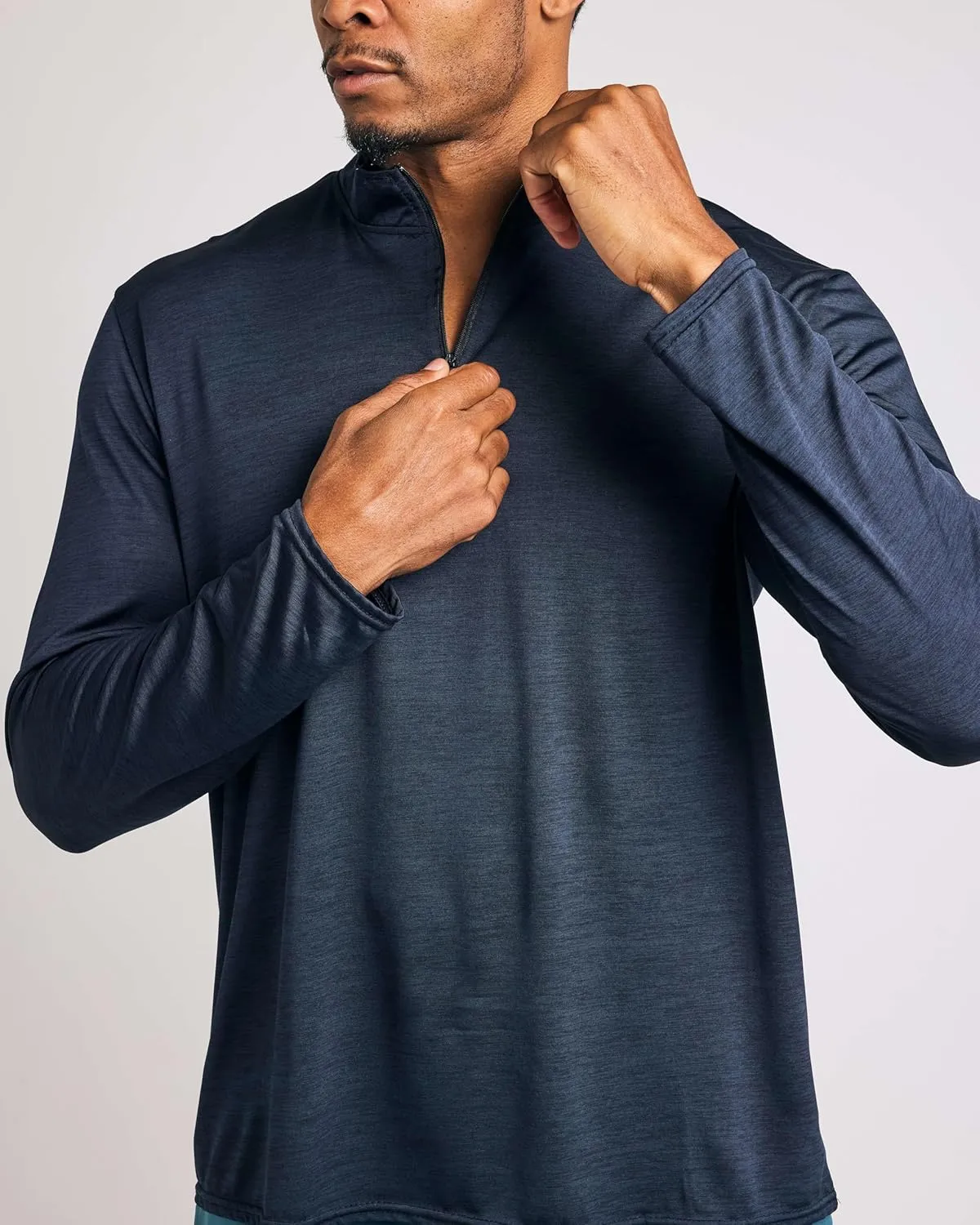 Real Essentials 3 Pack: Men's Dry-Fit Active Quarter Zip Long Sleeve Athletic Performance Pullover (Available in Big & Tall)