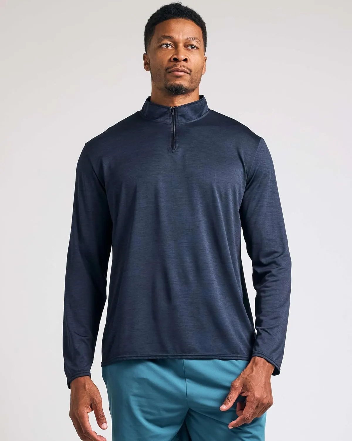 Real Essentials 3 Pack: Men's Dry-Fit Active Quarter Zip Long Sleeve Athletic Performance Pullover (Available in Big & Tall)