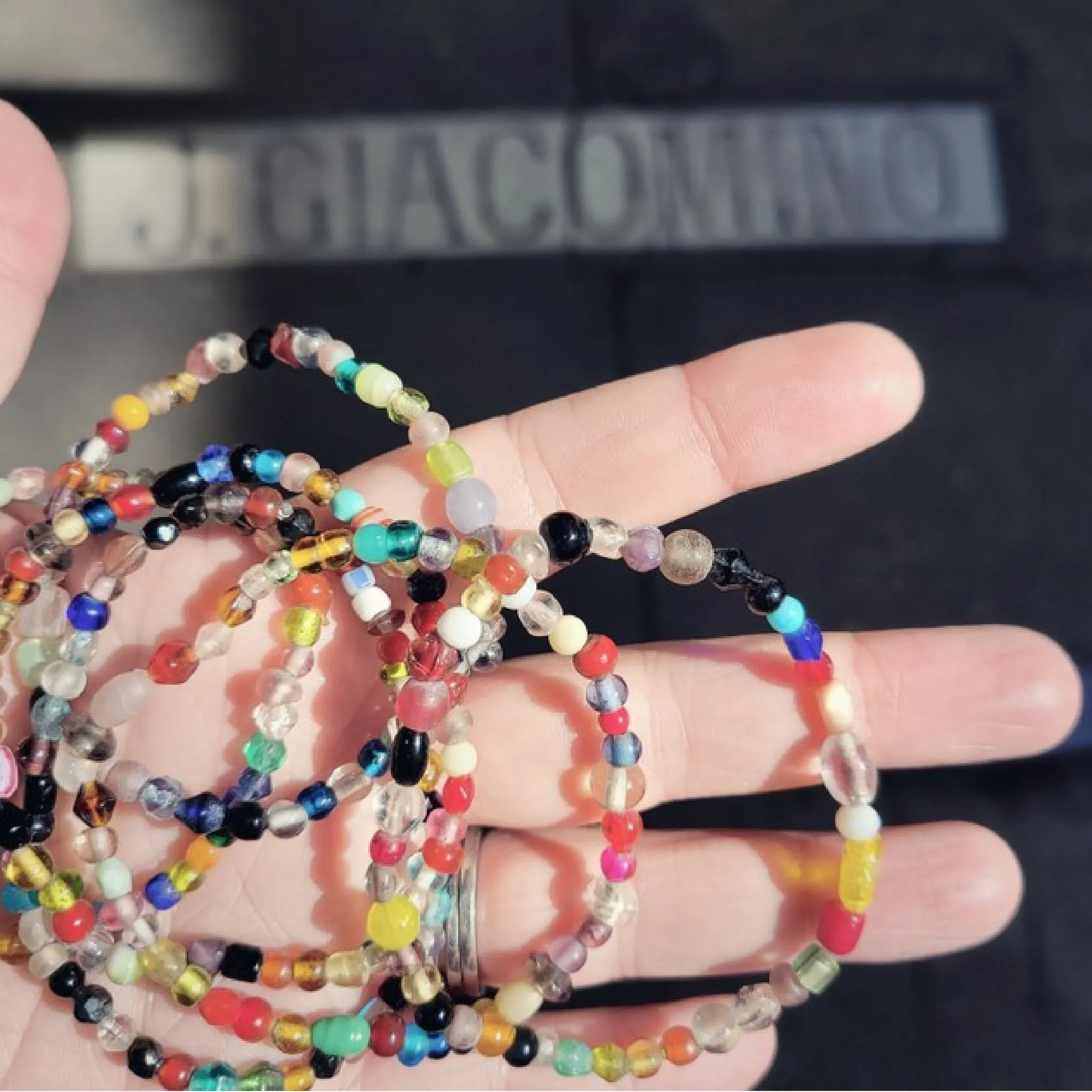 Repurposed Vintage Mardi Gras Bead Bracelets • Set of Three