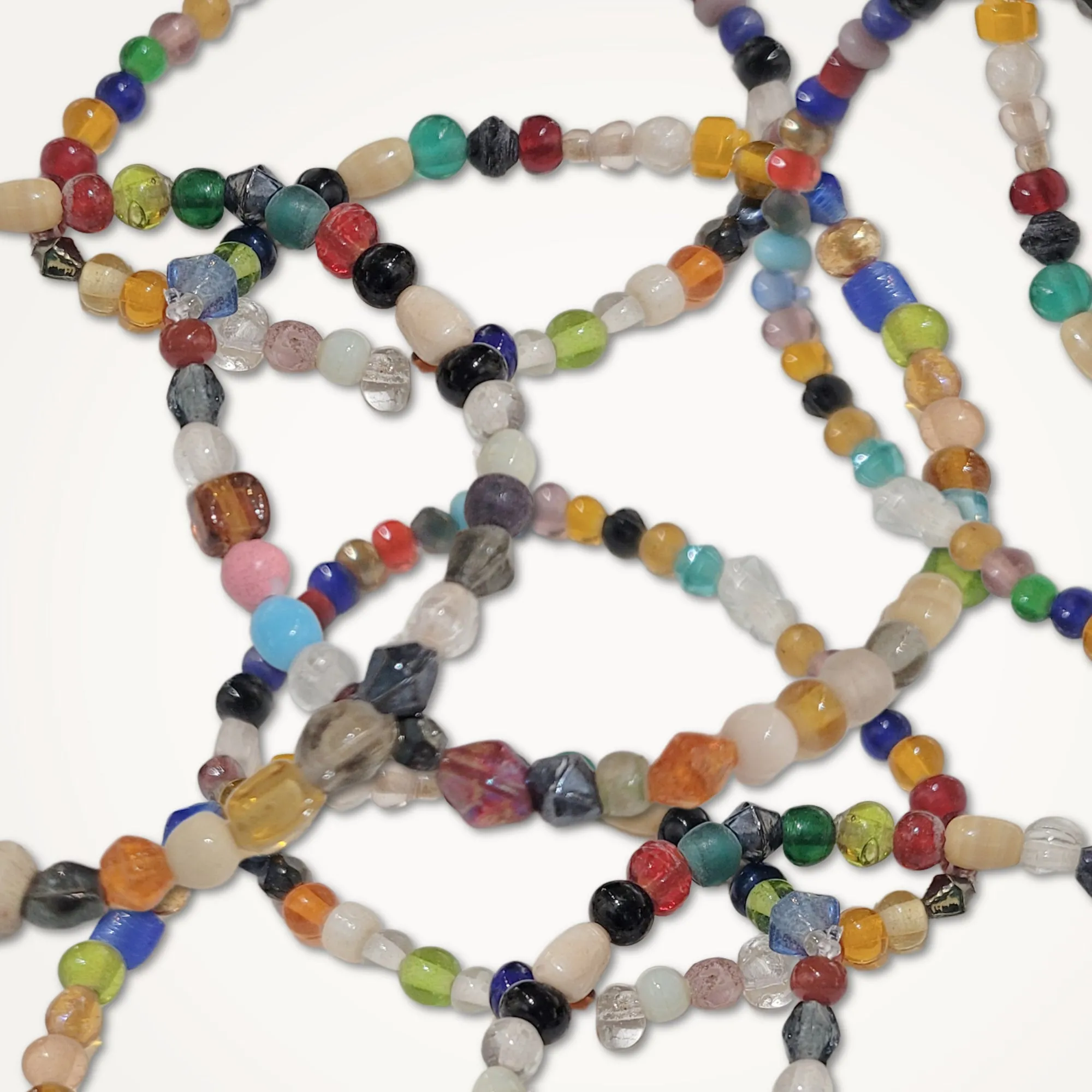 Repurposed Vintage Mardi Gras Bead Bracelets • Set of Three