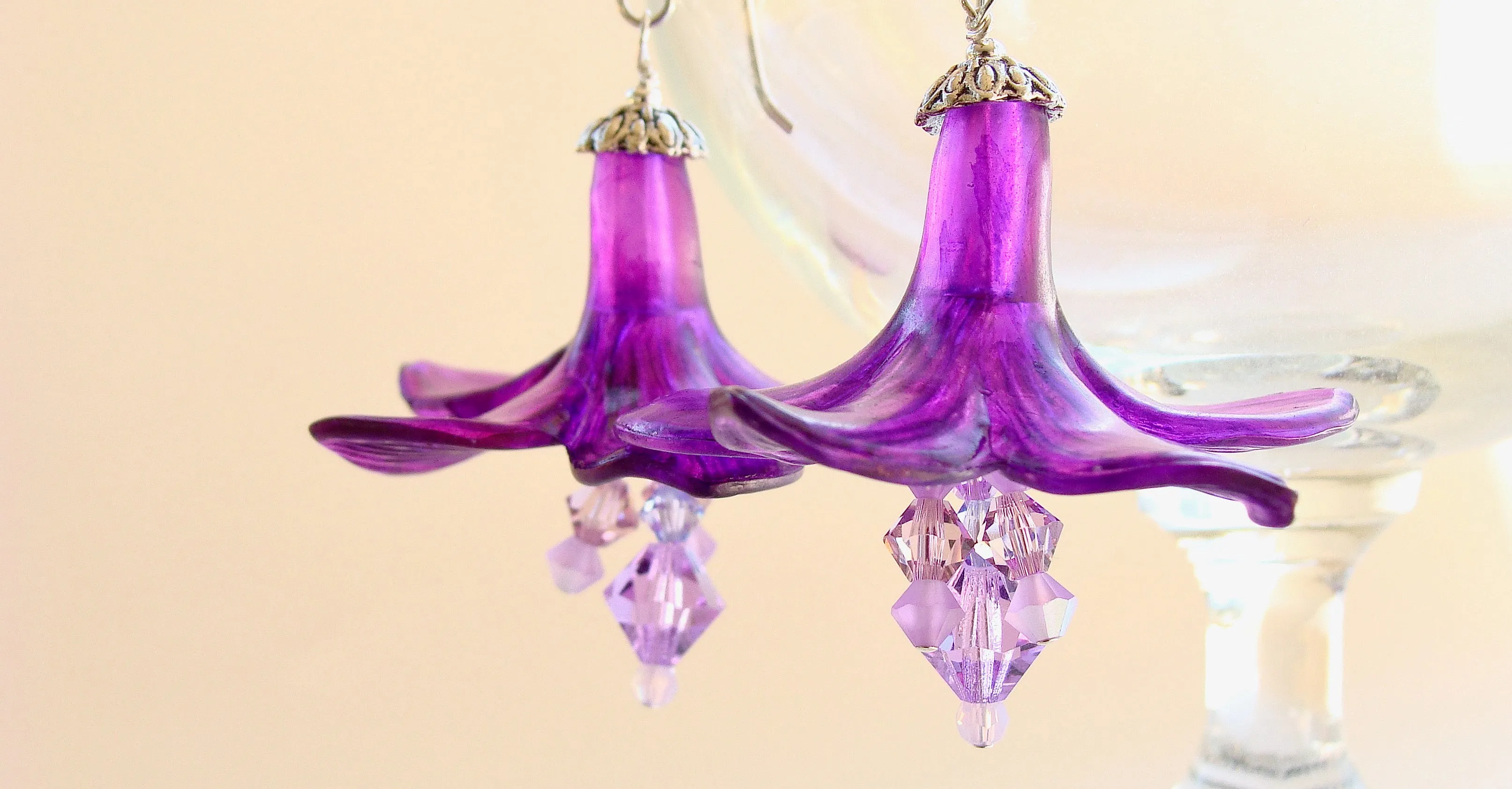 Rhys: Purple Flower Earrings