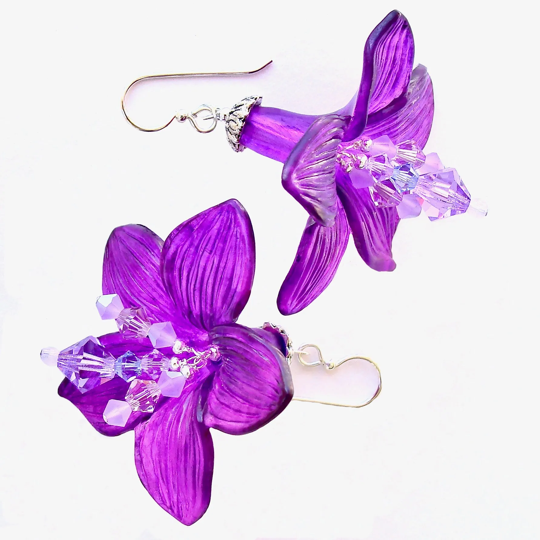 Rhys: Purple Flower Earrings