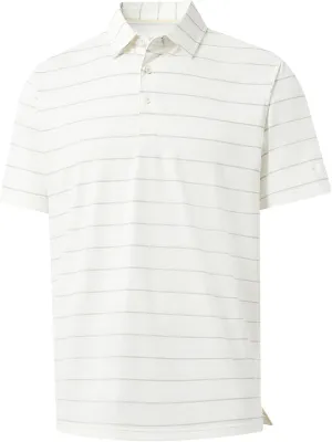 Rouen Mens Golf Shirt Moisture Wicking Dry Fit Performance Stripe Casual Collared Short Sleeve Golf Polo Shirts for Men