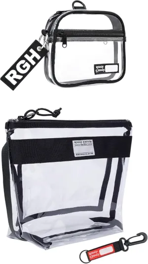 Rough Enough Clear Toiletry Bags for Traveling Bundle Set