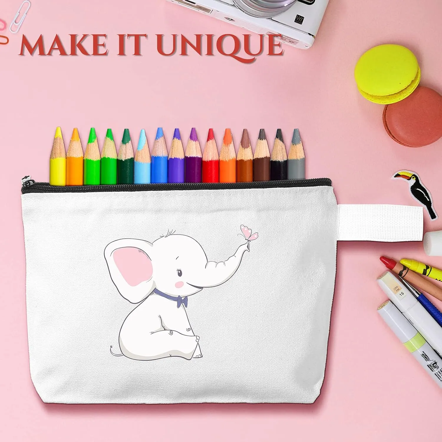 Saintrygo 10 Pieces Canvas Makeup Bags Bulk for Women Travel Cosmetic Organizer Plain Storage Pouch Multi-Purpose Blank Travel Toiletry DIY Craft Bags with Zipper(Pastel,8.7 x 5 x 1.8 Inch)