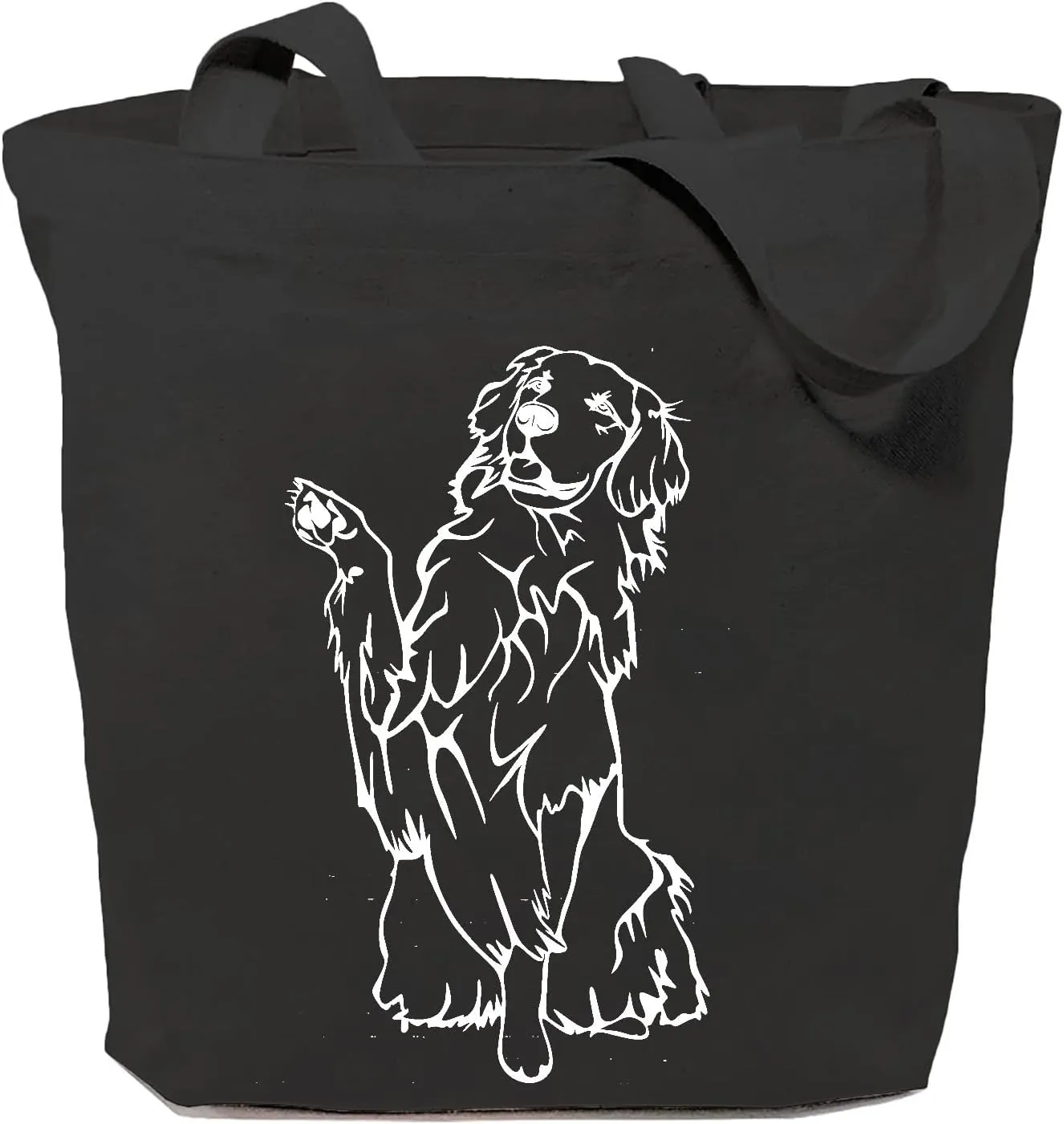 SAUIVD Golden Retriever Graphic Canvas Tote Bag Eco Friendly Shoulder Bag Dog Lover Handbag Shopping Bag