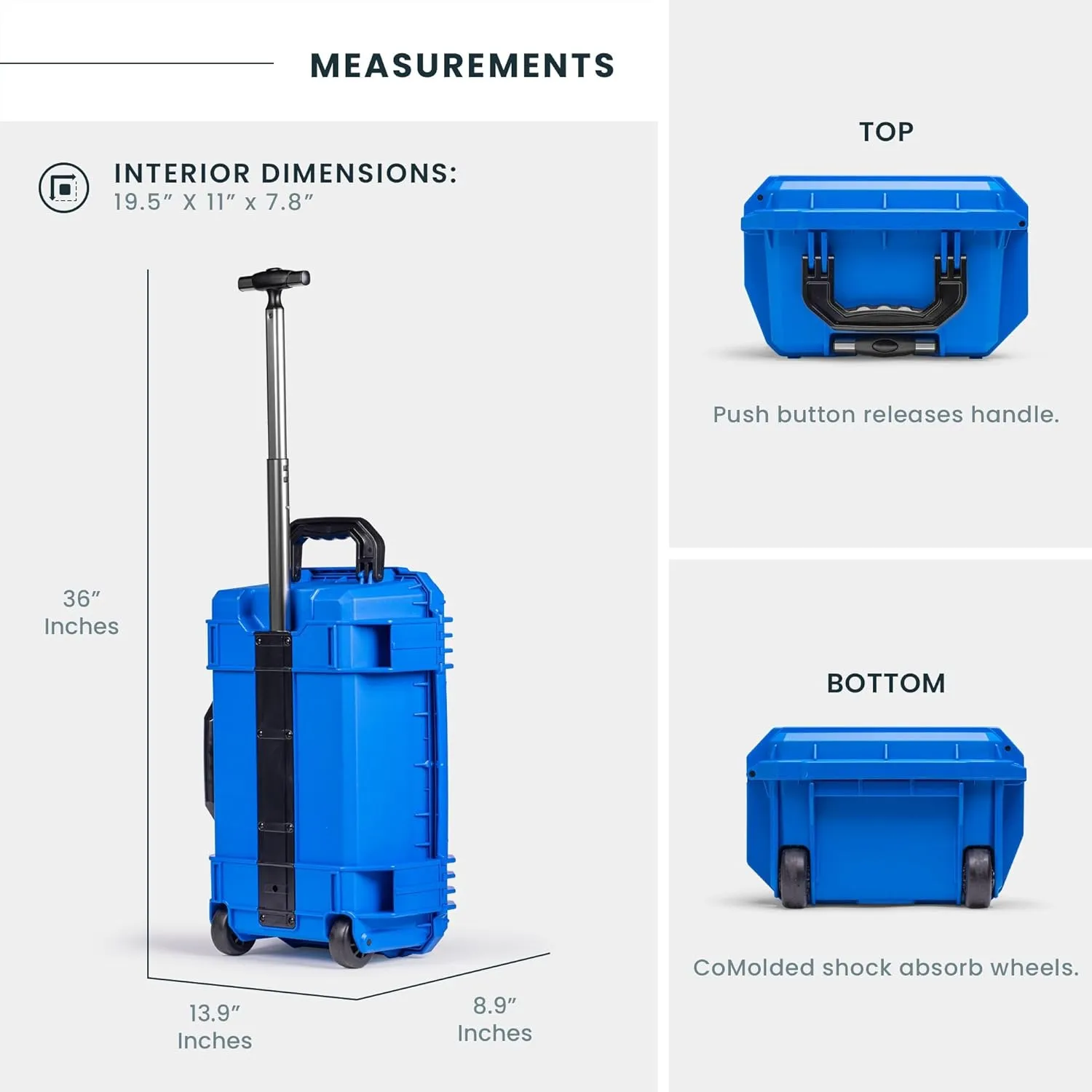 Seahorse 830 Protective Travel Suitcase - TSA Approved/Mil Spec / IP67 Waterproof/USA Made