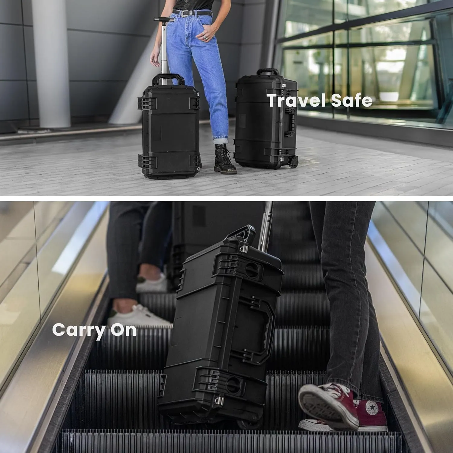 Seahorse 830 Protective Travel Suitcase - TSA Approved/Mil Spec / IP67 Waterproof/USA Made