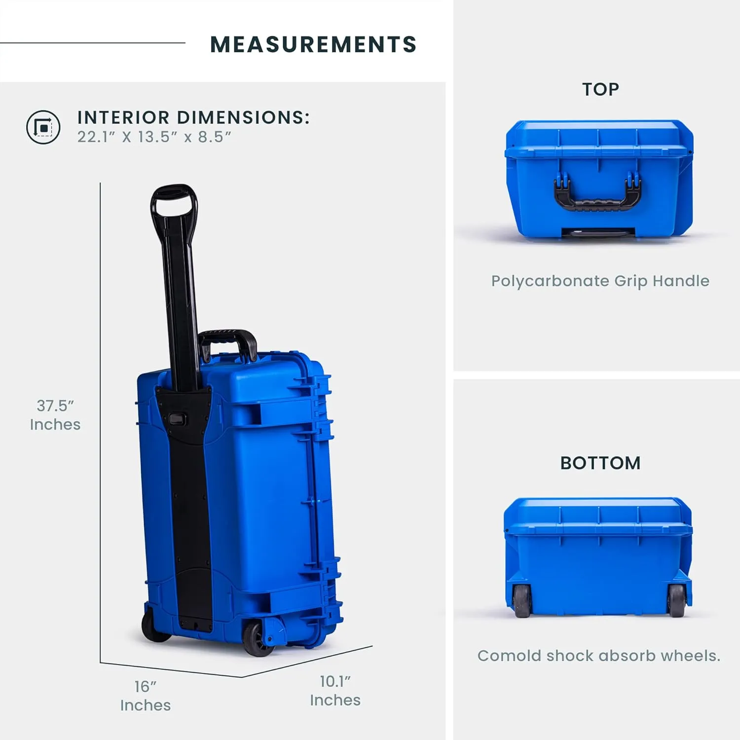 Seahorse 920 Protective Travel Suitcase - TSA Approved/Mil Spec / IP67 Waterproof/USA Made