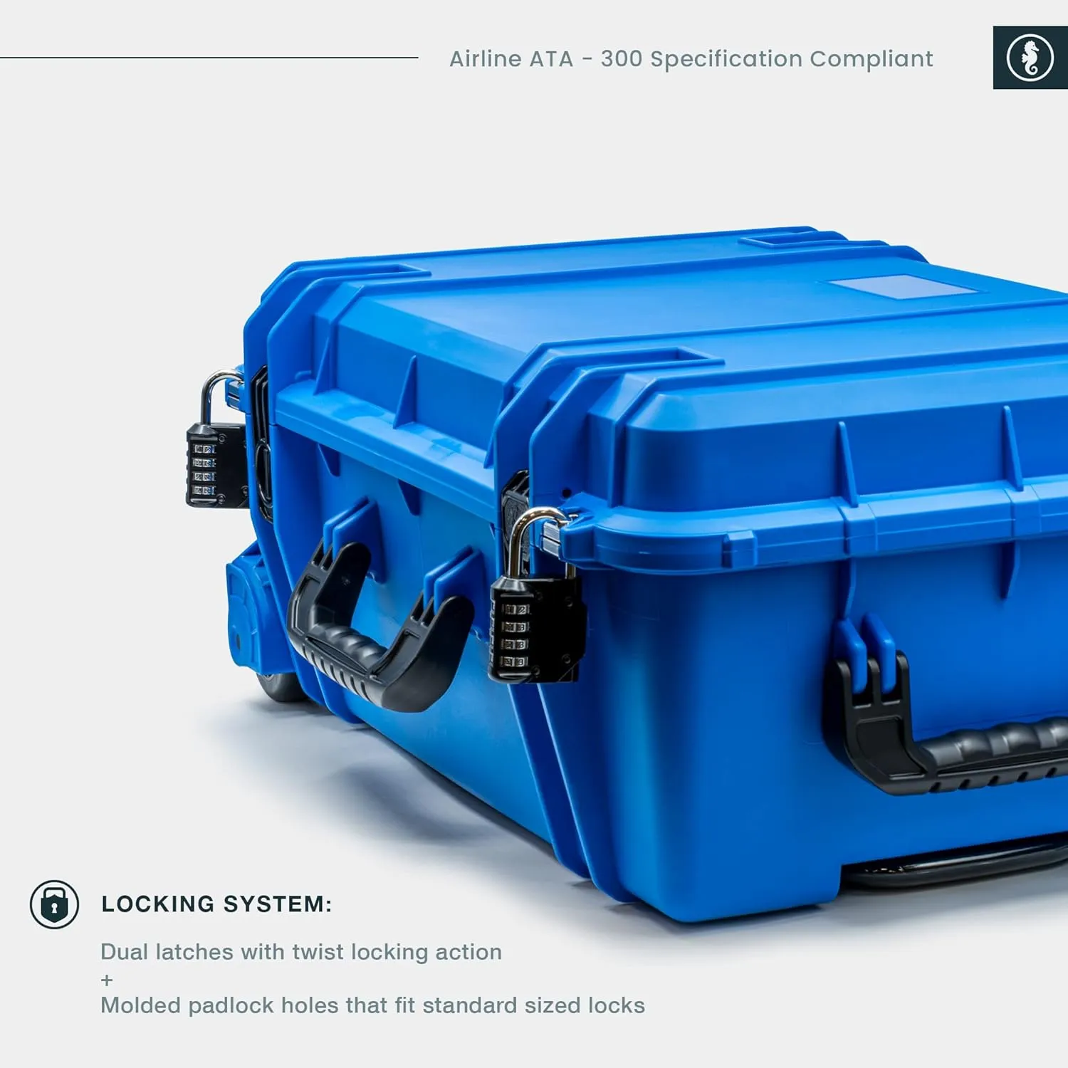 Seahorse 920 Protective Travel Suitcase - TSA Approved/Mil Spec / IP67 Waterproof/USA Made