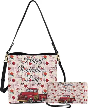 Shoulder Bags Set 2 Piece Saddle Bags Crossbody Bags for Women with Shoulder Strap Wristlet Wallets for Women