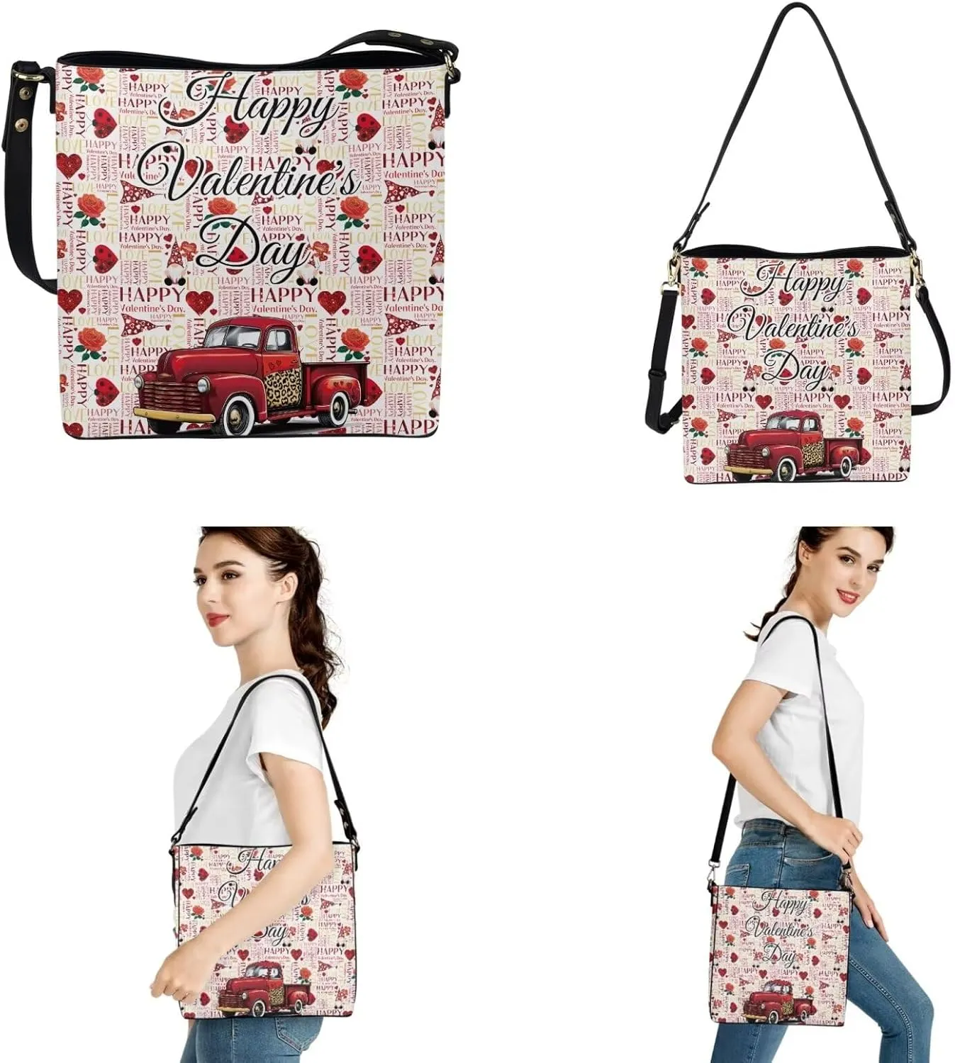Shoulder Bags Set 2 Piece Saddle Bags Crossbody Bags for Women with Shoulder Strap Wristlet Wallets for Women