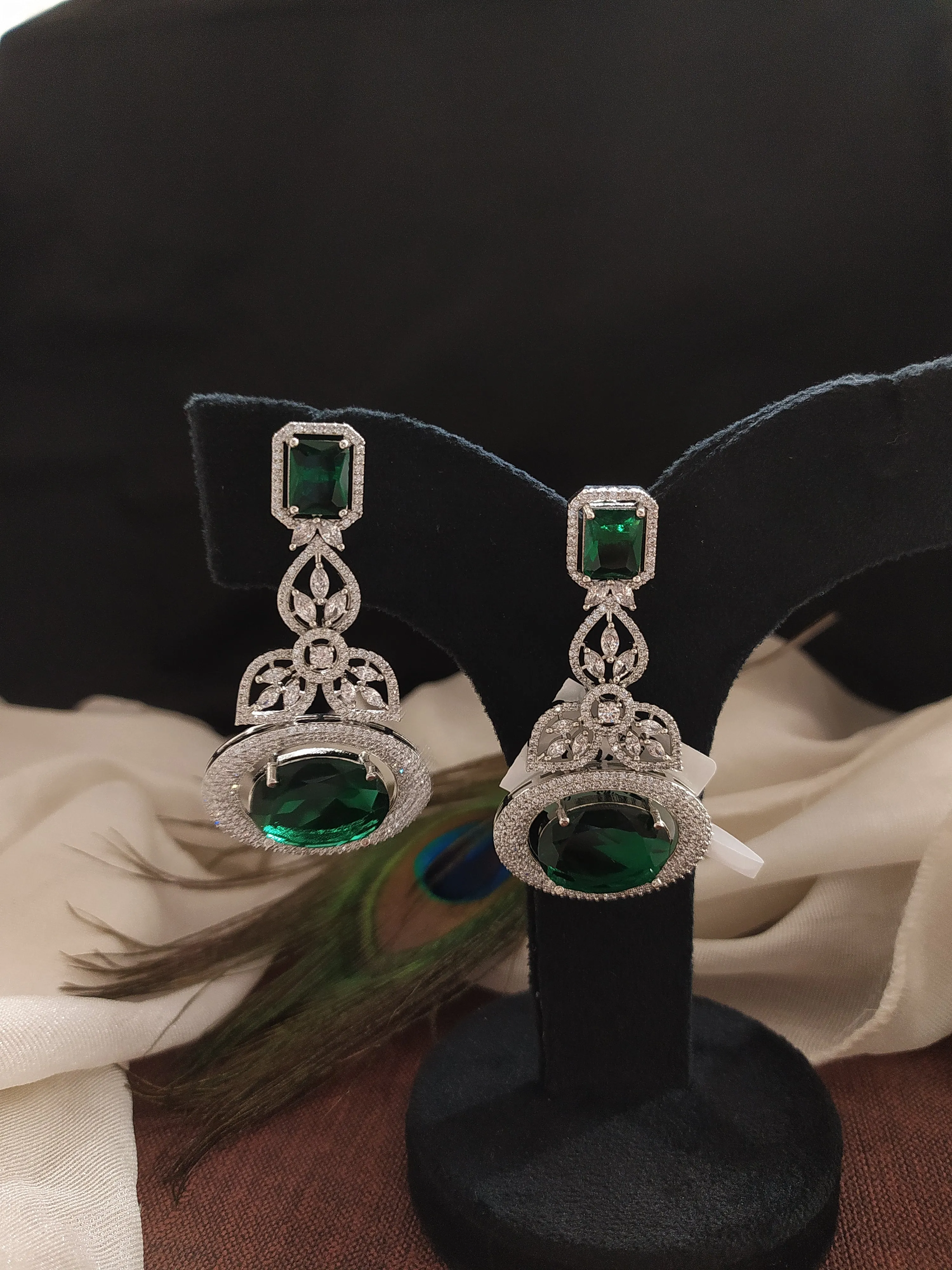 Silver Miscaro Oval & Drop Glossy Earring