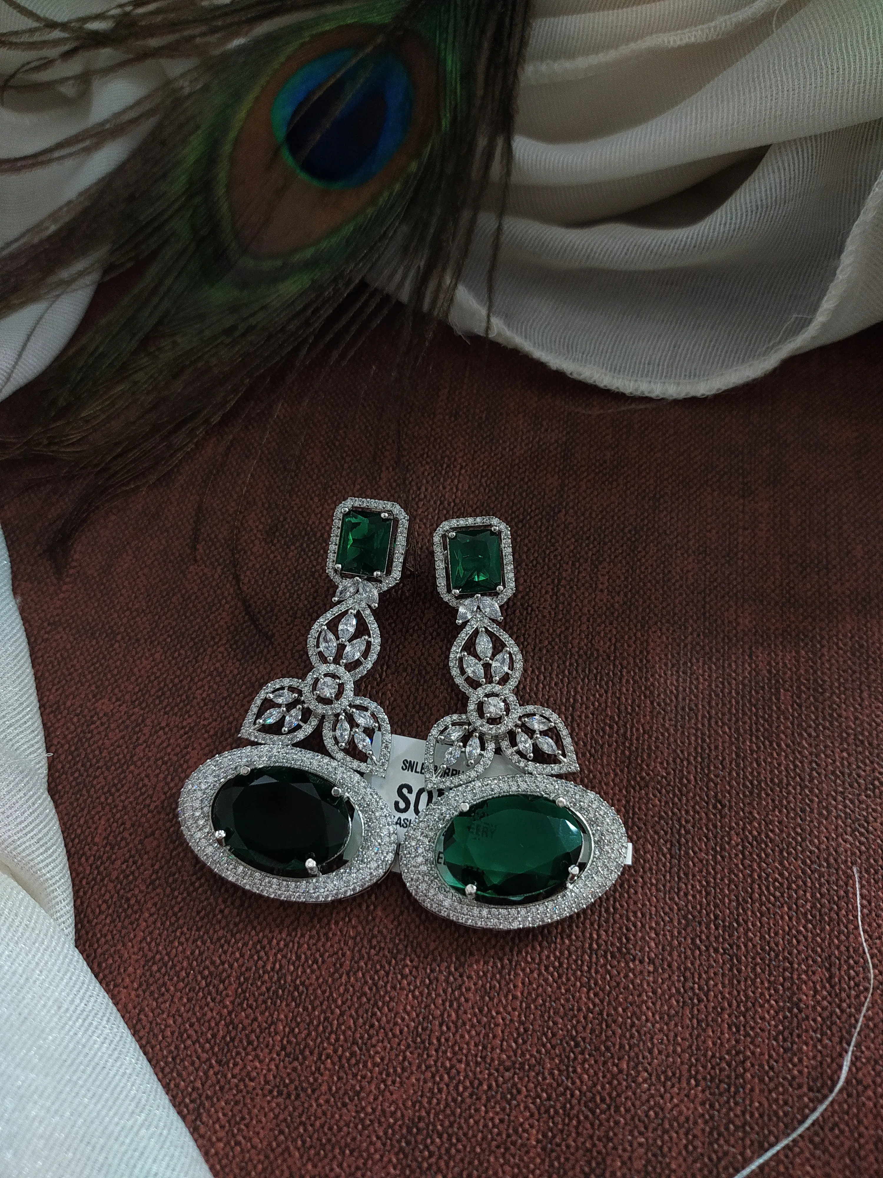 Silver Miscaro Oval & Drop Glossy Earring