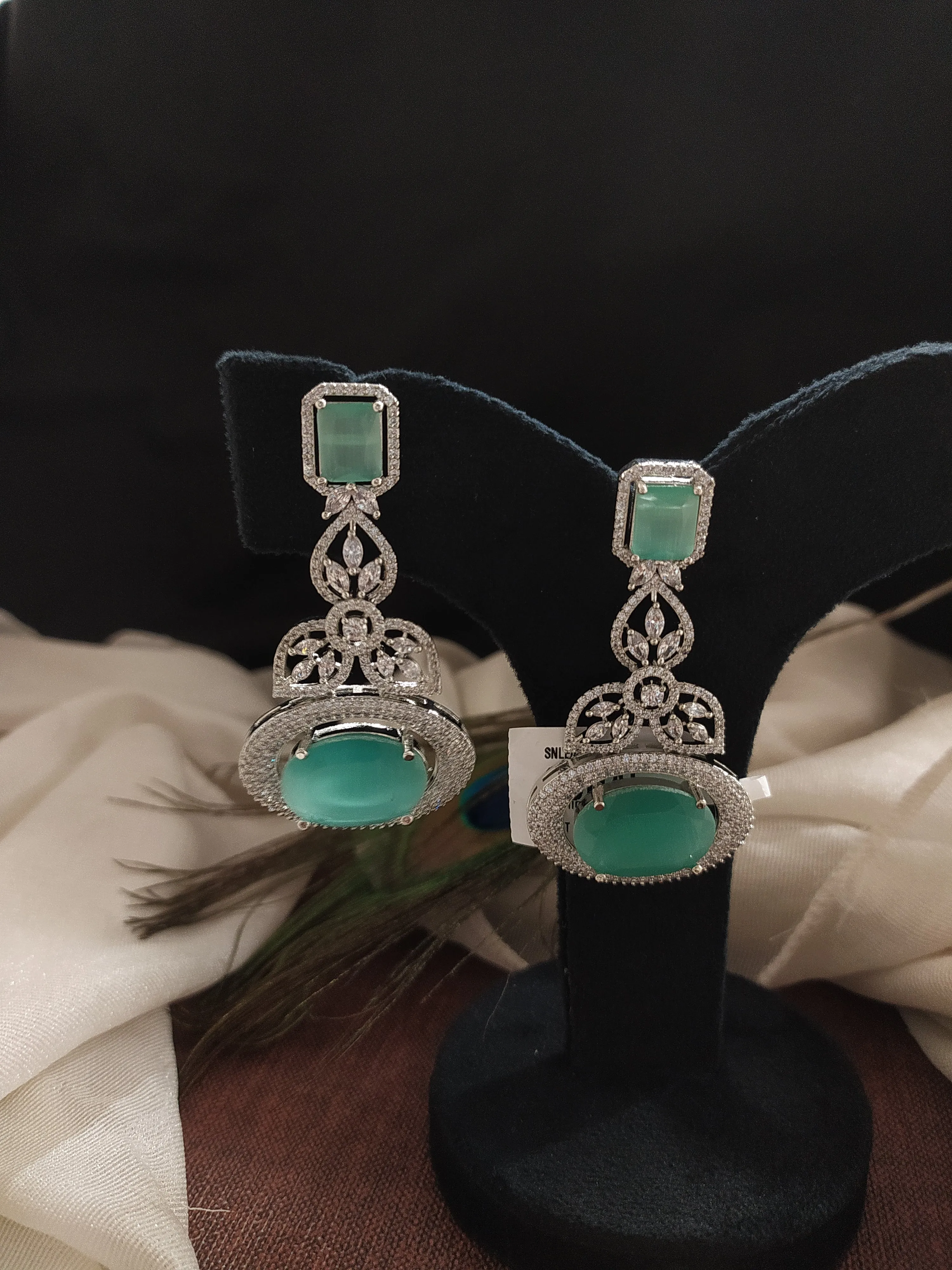 Silver Miscaro Oval & Drop Glossy Earring