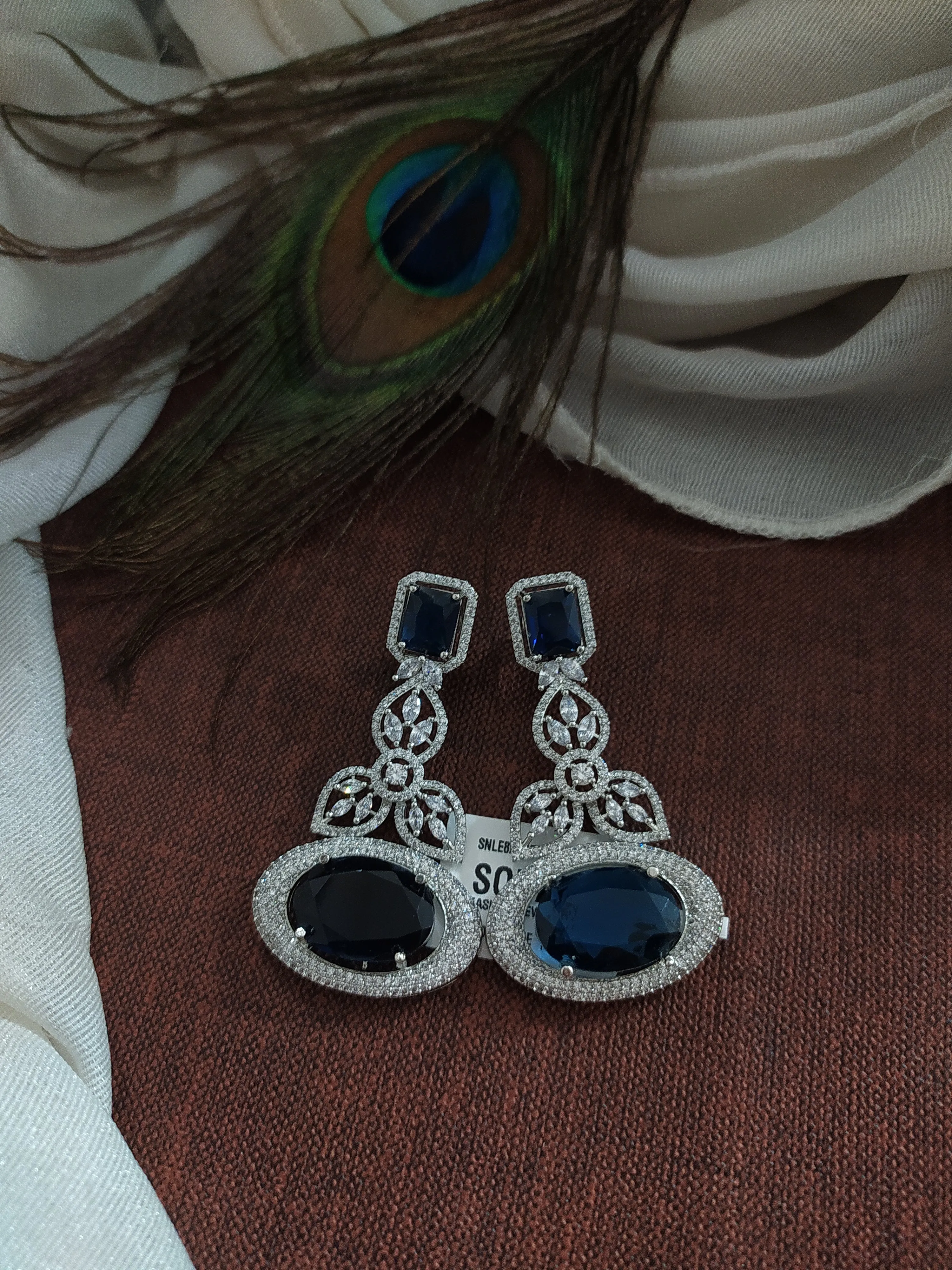 Silver Miscaro Oval & Drop Glossy Earring