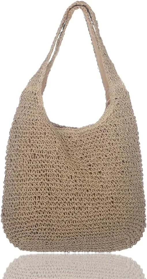 Sither Crochet Bags for Women Summer Beach Large Mesh Tote Bag Handbags Knit Hollow Hobo Bag for Gift