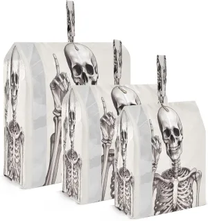 Skeleton White Compression Packing Cubes 3 Set Travel Packing Cubes for Suitcases Organizer Bags Set for Women Travel Accessories