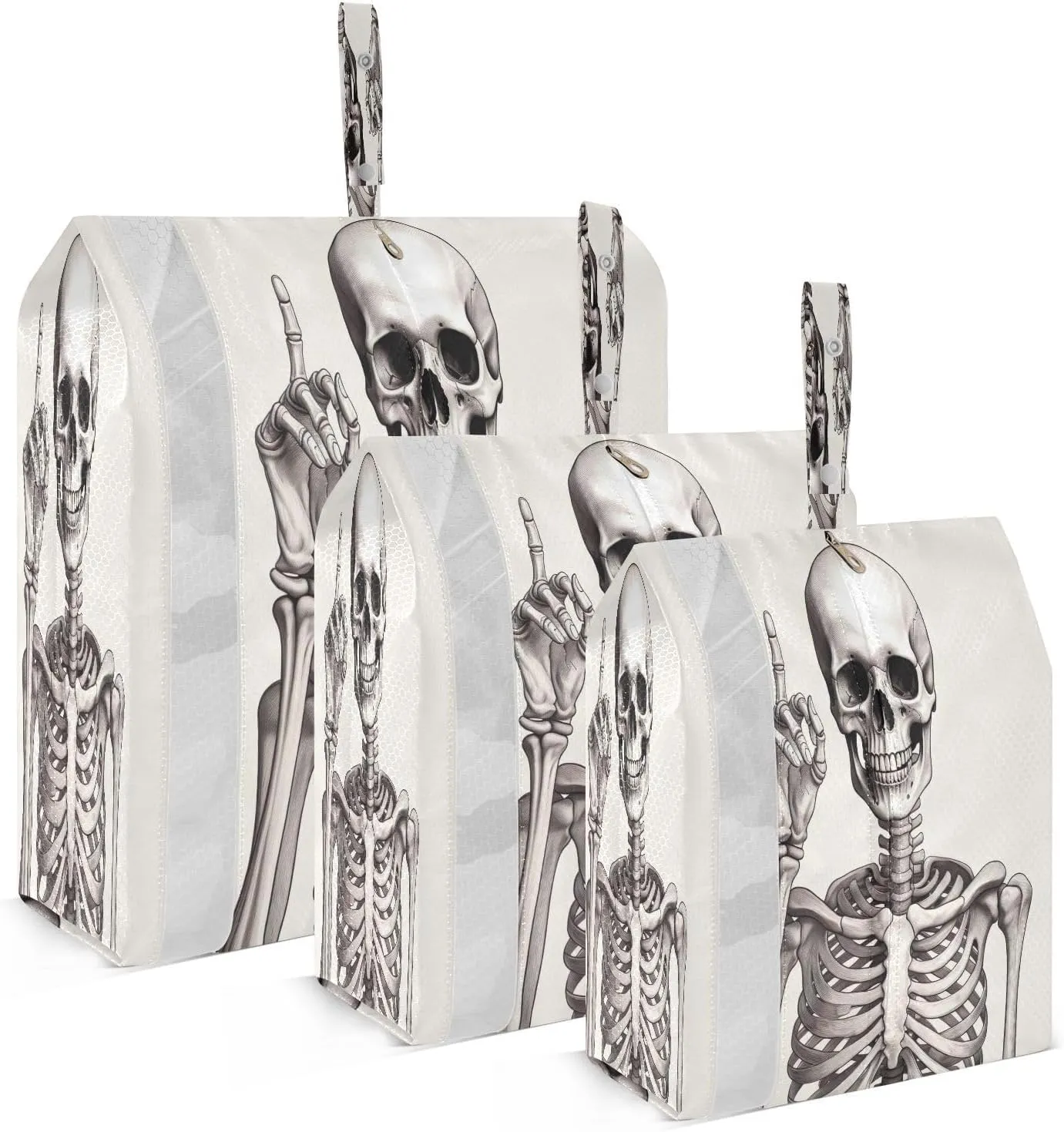 Skeleton White Compression Packing Cubes 3 Set Travel Packing Cubes for Suitcases Organizer Bags Set for Women Travel Accessories