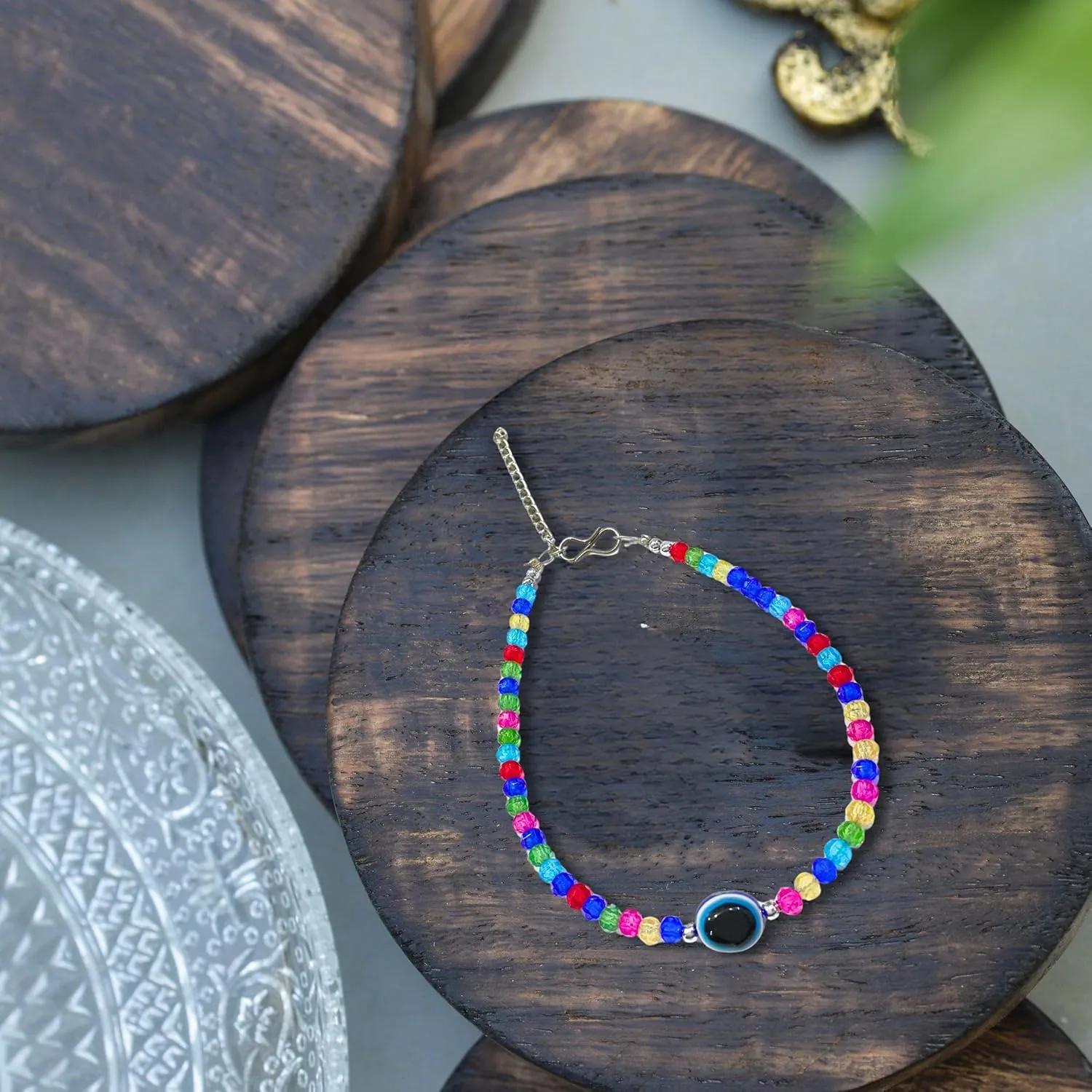 Small Bead Waterproof Anklets for Women Beach Foot Ankle Bracelet Cute Colorful Friendship Beaded Anklets 9 inches