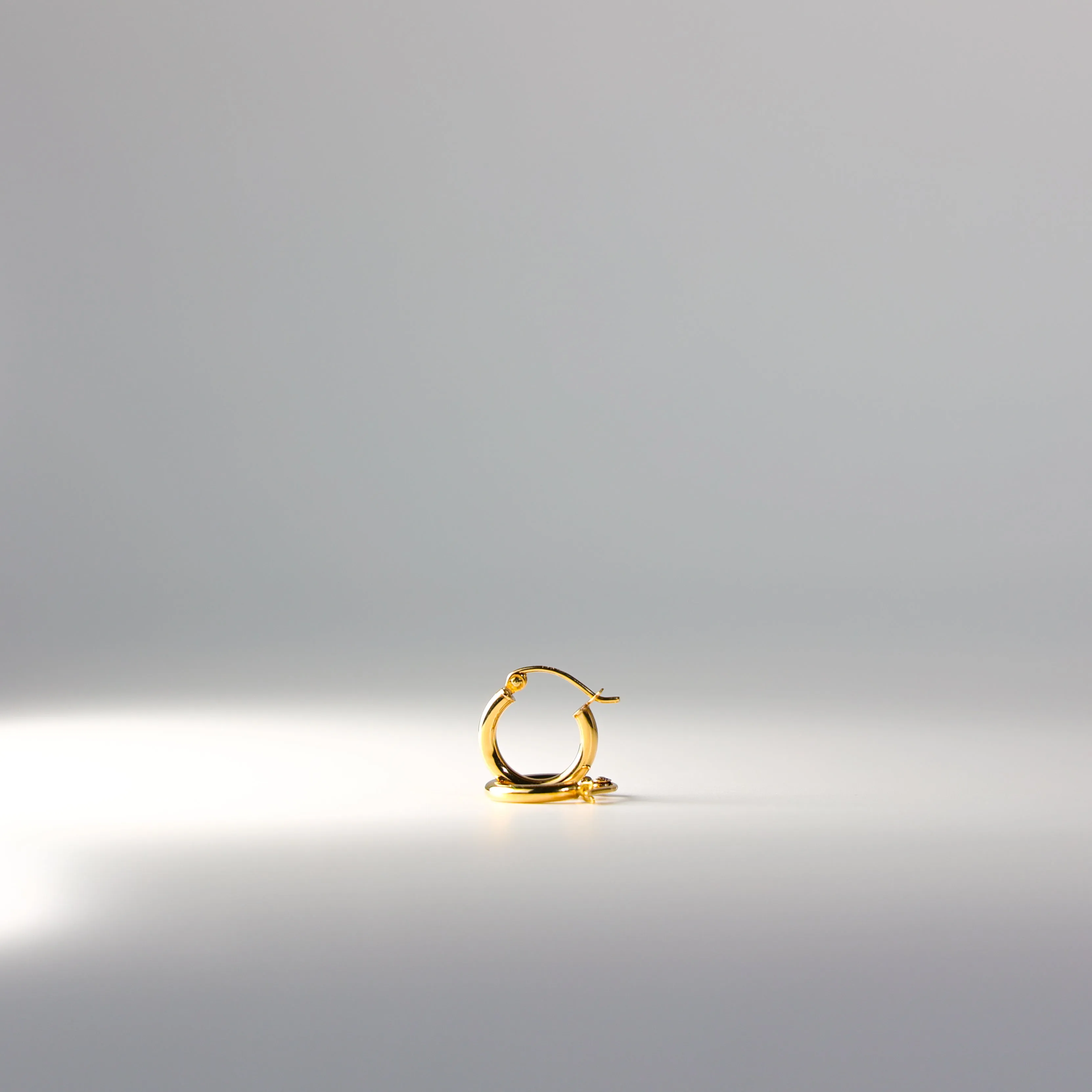 Small Gold Huggie Hoop Earrings 13MM Width Model-ER143